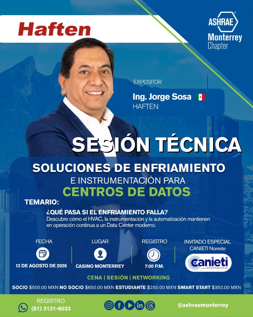 Flyer de la sesión técnica sobre centros de datos